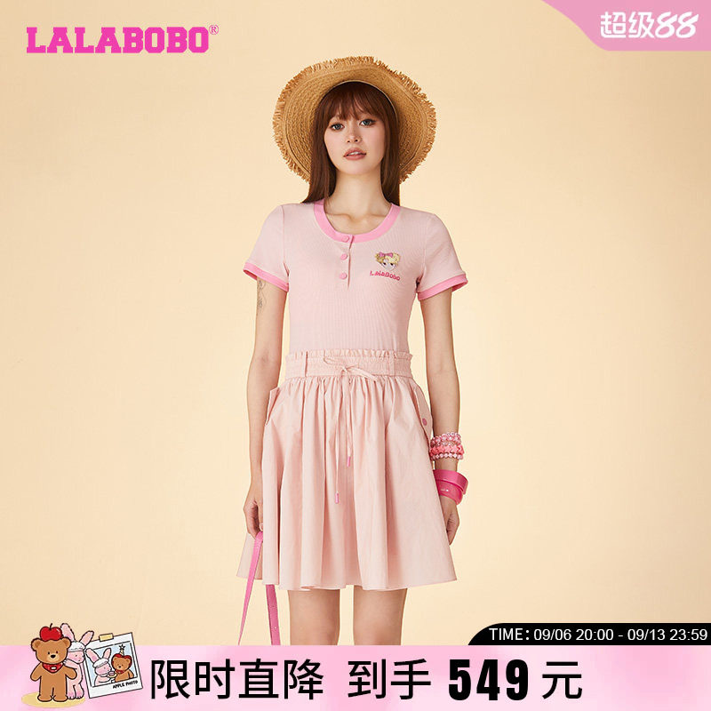 LALABOBO甜美可爱短袖连衣裙