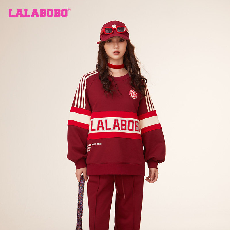 lalabobo美式加绒情侣卫衣