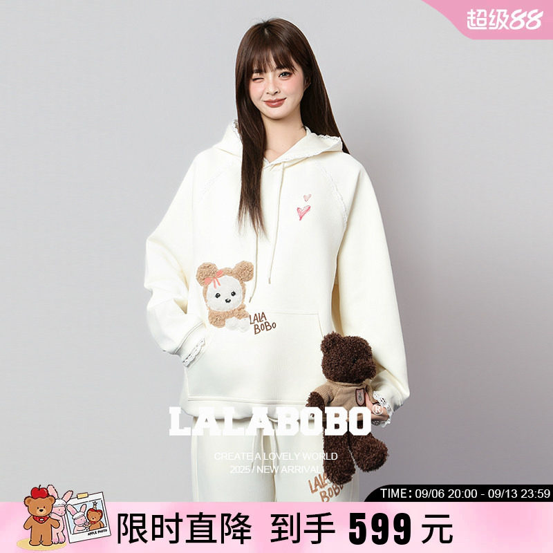 LALABOBO戴帽狗连帽卫衣