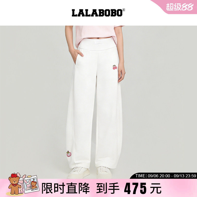 水果贴布百搭白色休闲裤