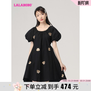 连衣裙女LBCB 高端精致a字大摆泡泡袖 WLZY31 新款 LALABOBO2023夏季