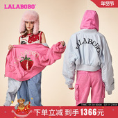 王路晴同款 WSJW24 LBDA LALABOBO春复古宽松双面穿夹克大码 外套女
