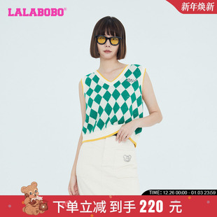 款 LBCC 美式 女 WSTM11 可爱V领毛衣针织背心衫 LALABOBO24春夏新品
