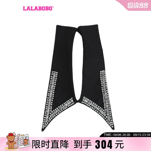 LALABOBO春秋新款百搭潮流休闲拼接钻饰logo领子|LBCC-WQQT