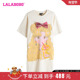 LALABOBO24夏季 WLZY19 LBDB 新款 休闲宽松欧若拉大图案套头连衣裙