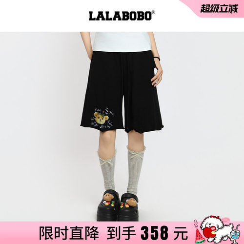 印花直筒宽松慵懒休闲短裤