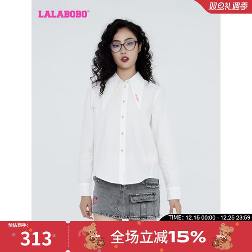 长袖梭织衬衫lalabobo23美式