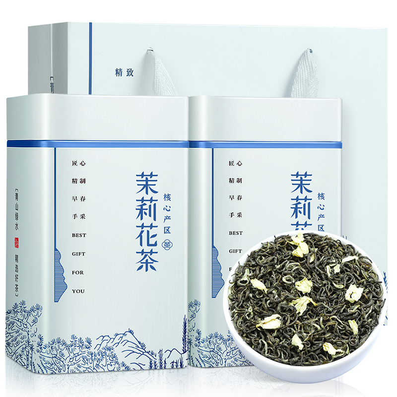 陈一凡 茉莉花茶特级250g 川派茉莉飘雪浓香型新茶横县茶叶礼盒装