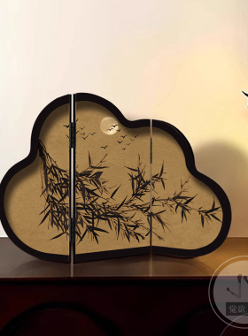 中古风桌面小屏风摆台中式覆古创意摆件客厅电视柜玄关柜装饰画