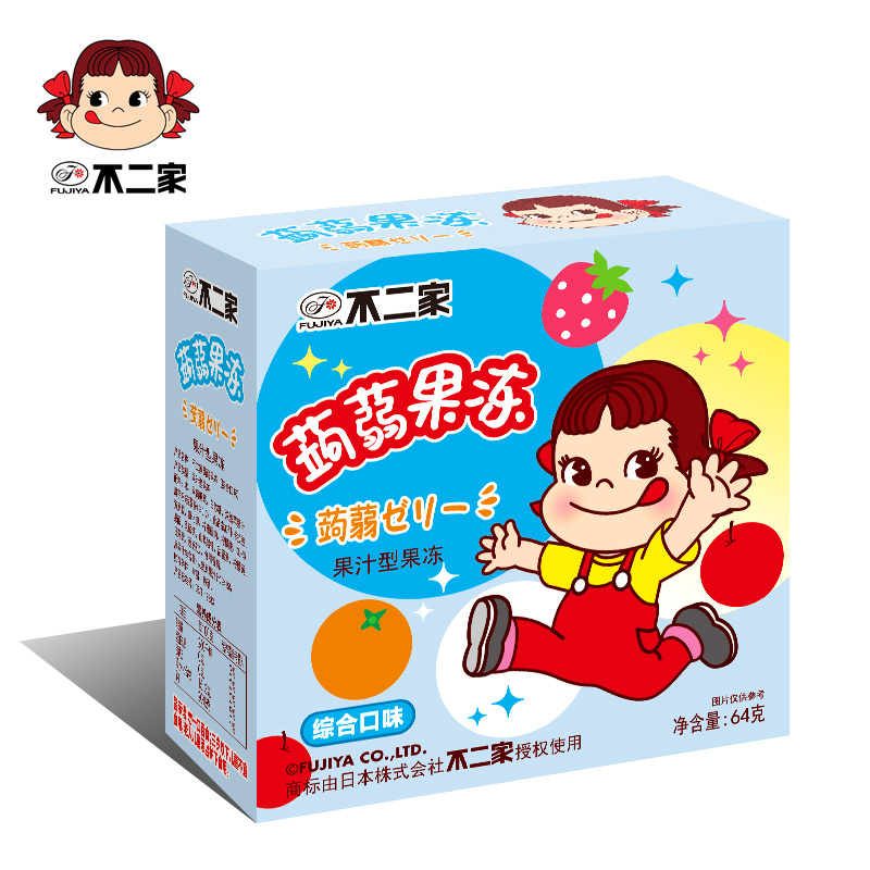 不二家蒟蒻果冻盒装64g伴手礼零食喜铺批发整箱婚庆满月周岁生日