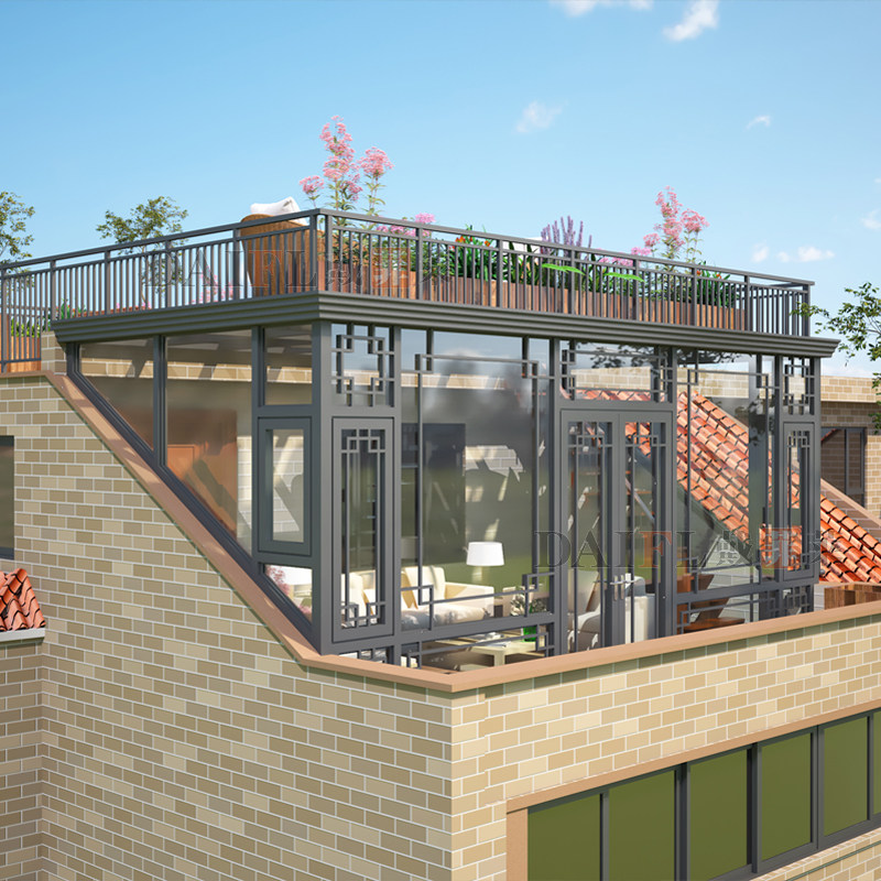 平台庭院顶楼露台双层户外别墅玻璃房钢结构封阳台定制阳光房复式