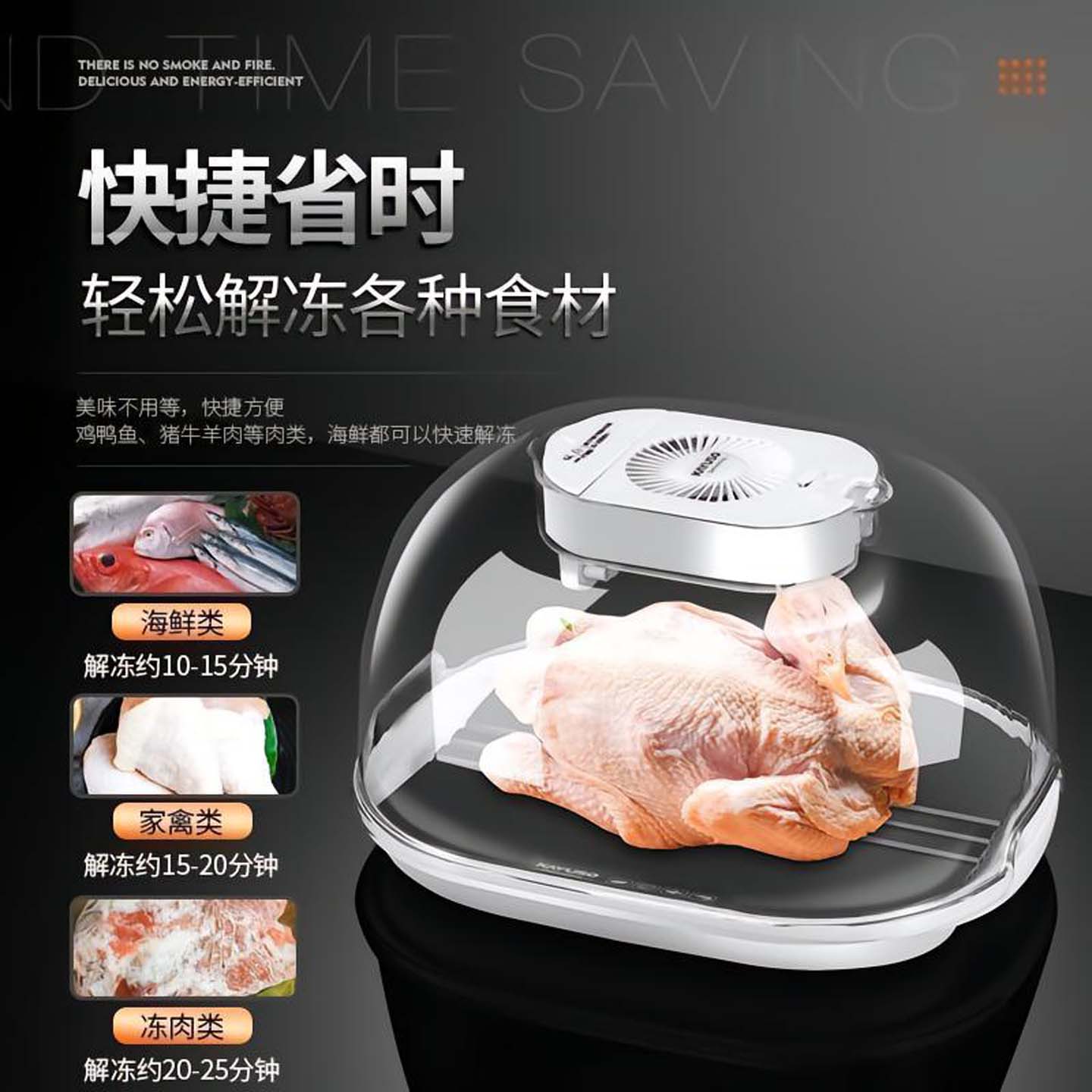 凯丽多功能解冻器家用快速化冻神器德国品质紫外线恒温肉类保鲜a9