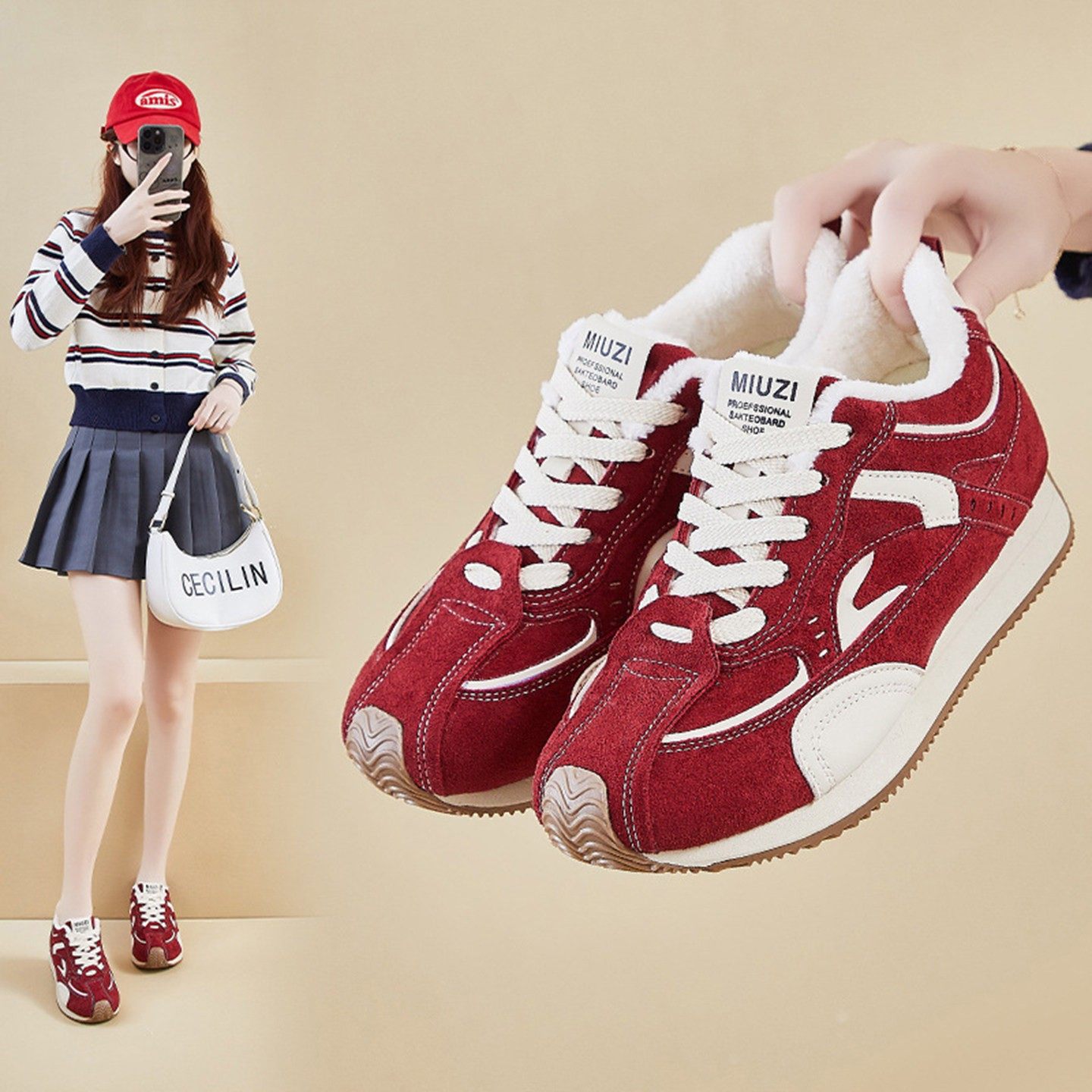 福建晋江品牌女鞋2026新款秋冬季女士帕拉鞋加绒保暖运动休闲鞋子