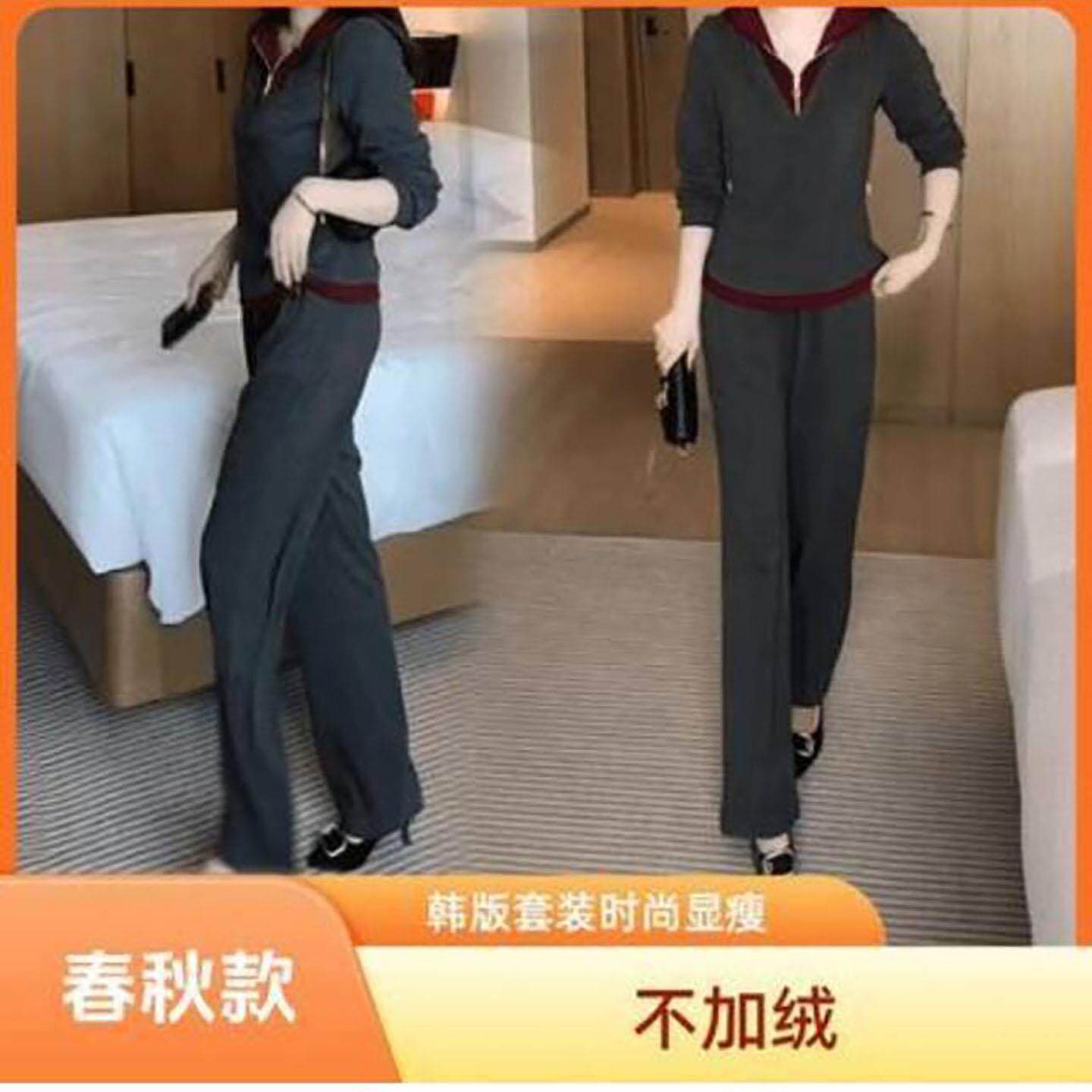 惜菁肴女装2026新款亚麻休闲运动套装春秋季女士款时尚洋气两件a3