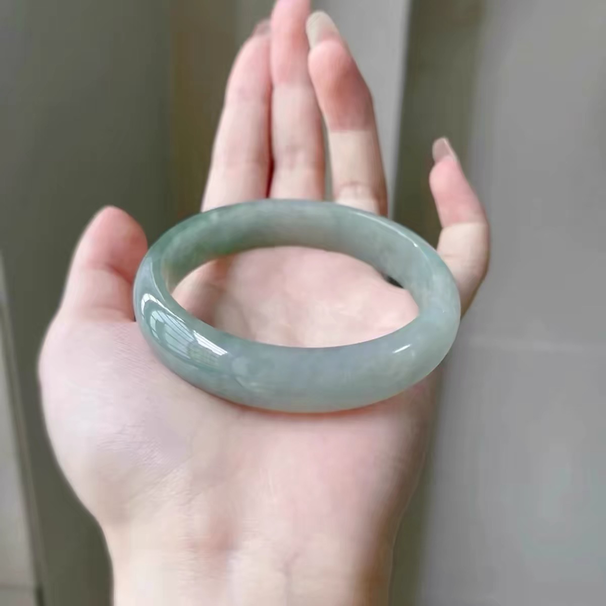 油青飘花冰糯种翡翠年轻送人