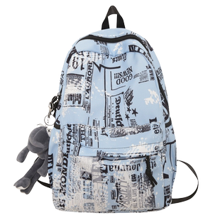 潮牌双肩包女大容量潮酷涂鸦漫画背包男士休闲旅行运动中学生书包