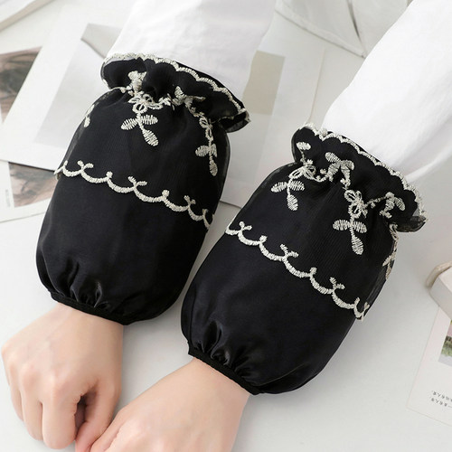 韩版格子布护袖套简约百搭薄款