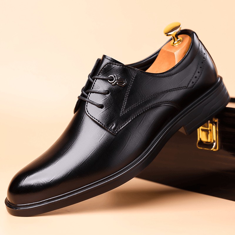 牛运男鞋商务部秋冬新款男士软底防滑正装皮鞋时尚百搭透气休a31