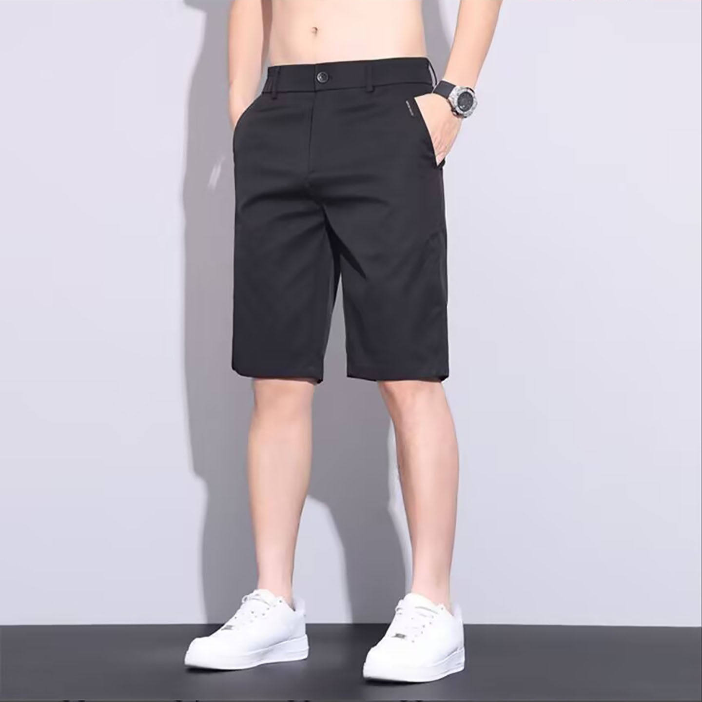 丹槐男裤薄款冰丝弹力五分裤夏季男士款百搭短裤2026新款休闲中a8