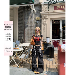 阔腿伞兵裤 美式 女春夏季 宽松休闲口袋工装 HuoHuo 裤 满分cleanfit