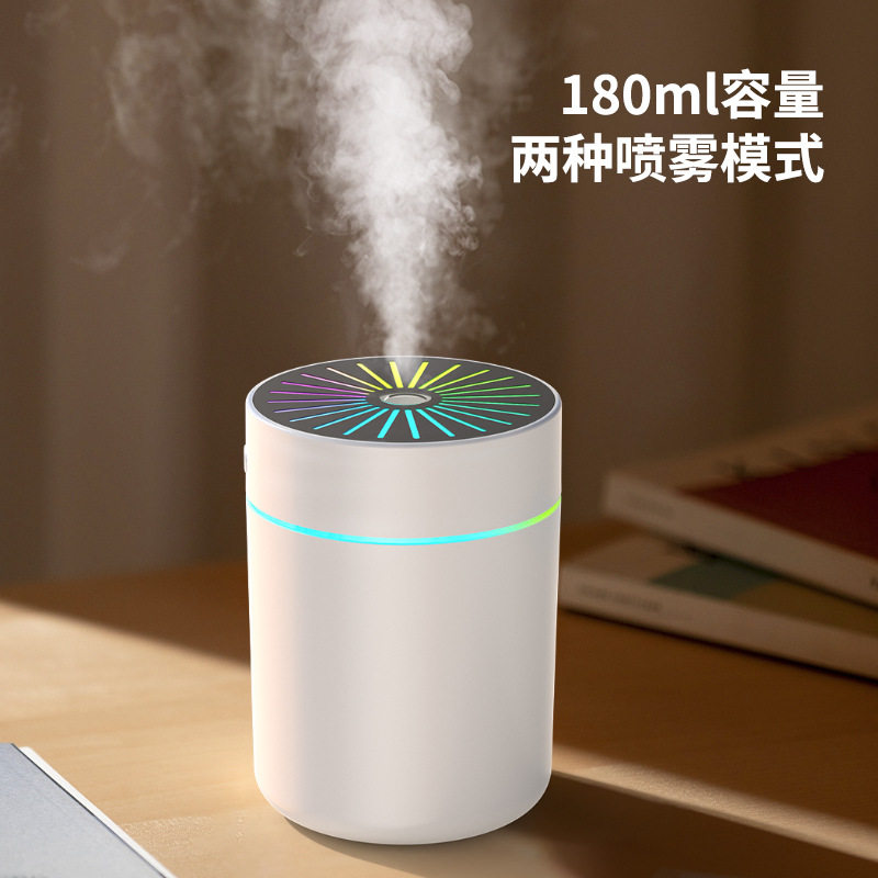 2025新款空气加湿器 定时卧室用小型七彩USB充电家用车载雾化