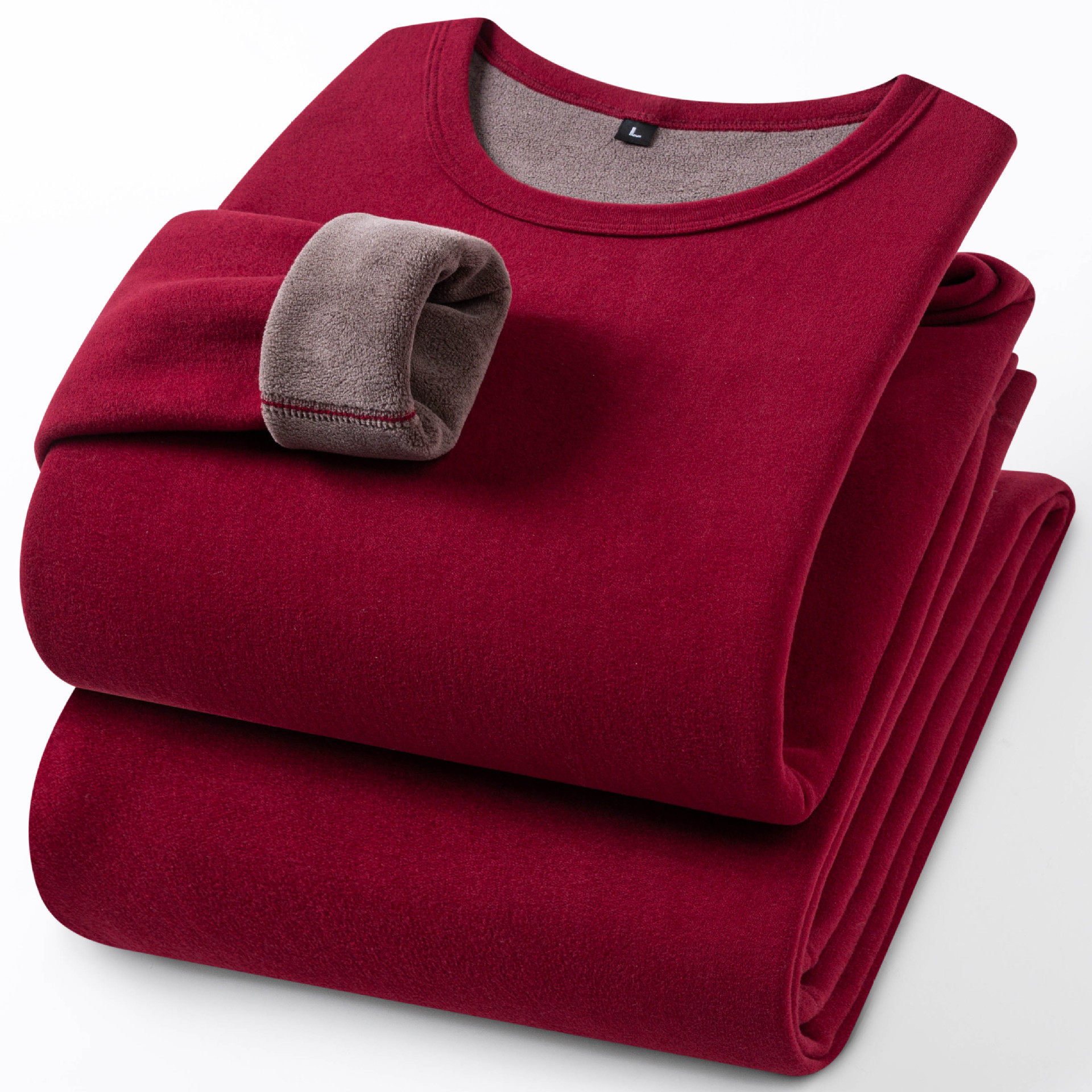 【驼绒巨厚】冬季保暖内衣套装男女本命年大红色加绒加厚秋衣秋裤