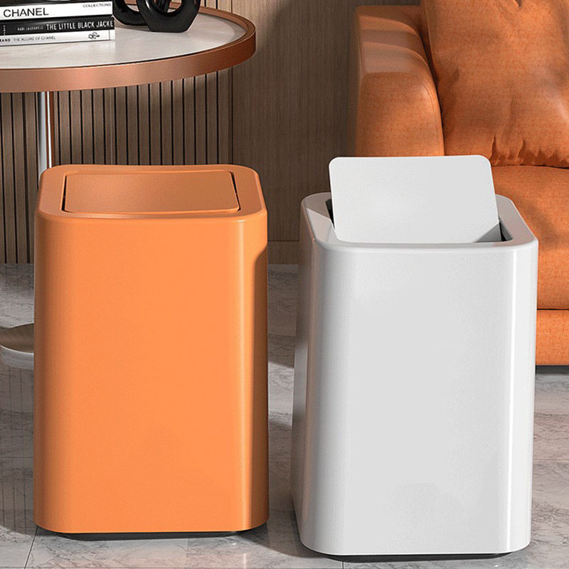 垃圾桶家用摇盖式厕所客