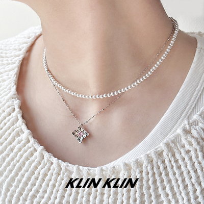 KLINKLIN荒漠之花锁骨链项链细珍珠双层
