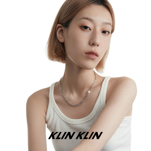 klinklin珍珠拼接锁骨链