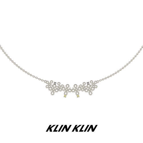 KLINKLIN蕾丝十字花微笑锁骨链项链女原创设计感十字架轻奢精致