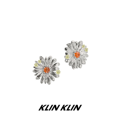 KLINKLIN雏菊耳钉复古彩色夏日度假小众设计耳饰耳环