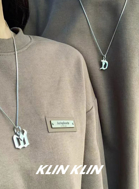 KLINKLIN情侣字母吊坠项链不掉色送男朋友七夕礼物情人节