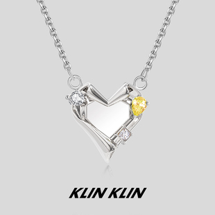 KLINKLIN原创设计爱心吊坠项链锁骨链女生高级感轻奢小众气质颈链