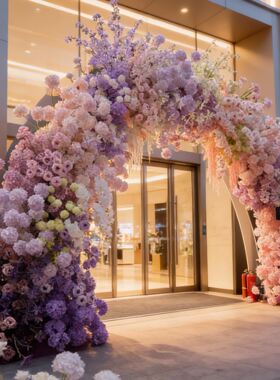 假花仿真花高级感逼真莫奈花园蓝紫色绣球花拱门商场美陈打卡道具