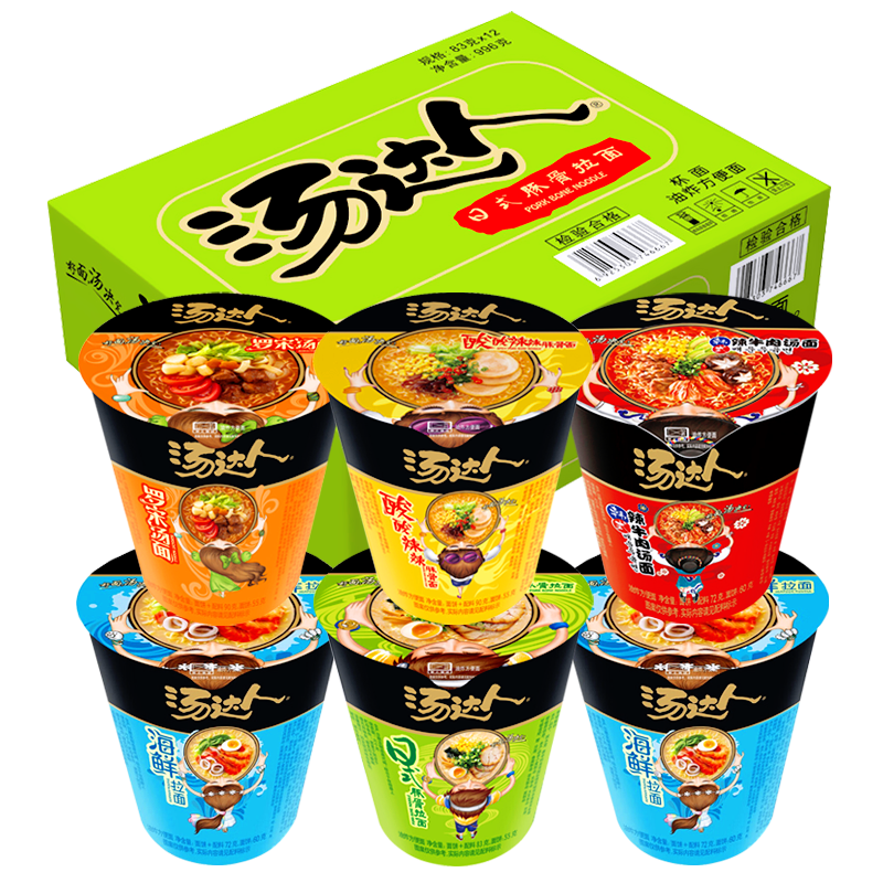 统一方便面汤达人日式豚骨面12杯