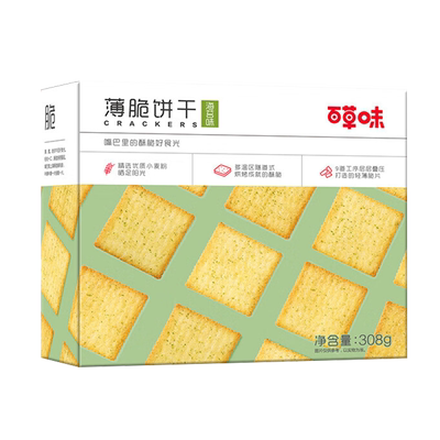 百草味薄脆饼干308g海苔味