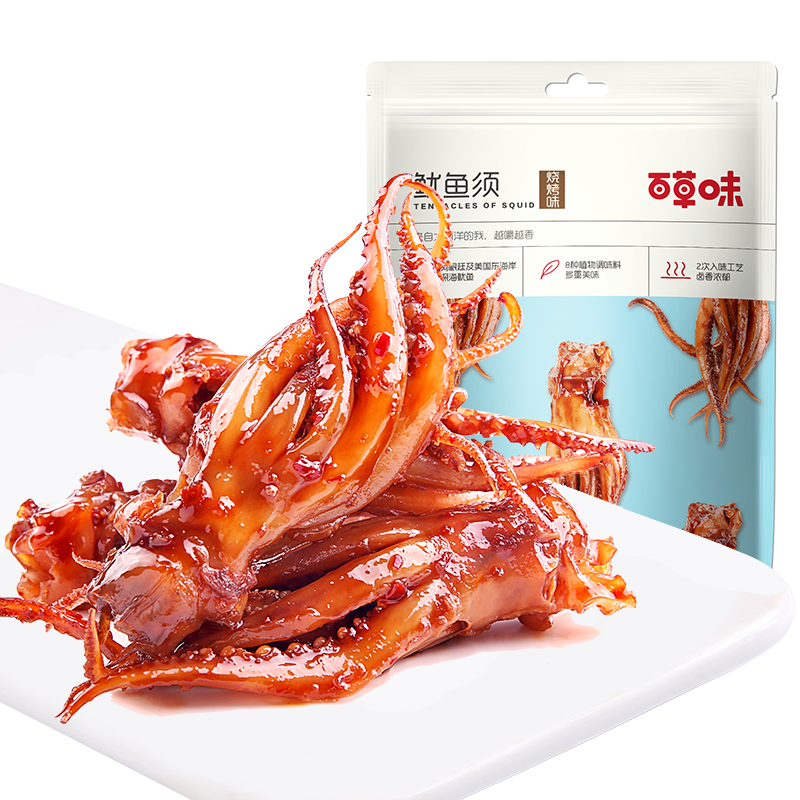 百草味-烧烤味鱿鱼须80g