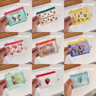 日本带回可爱卡通透明PVC拉链零钱包收纳包动漫周边卡包小包包