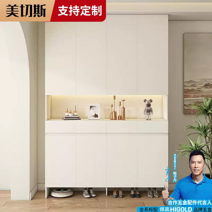 定制18MM实木鞋柜家用门口玄关柜储物柜一体大容量客厅加厚隔断柜