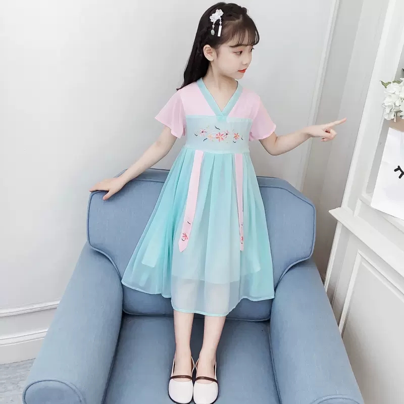 中国风古装夏季短袖洋气公主裙子