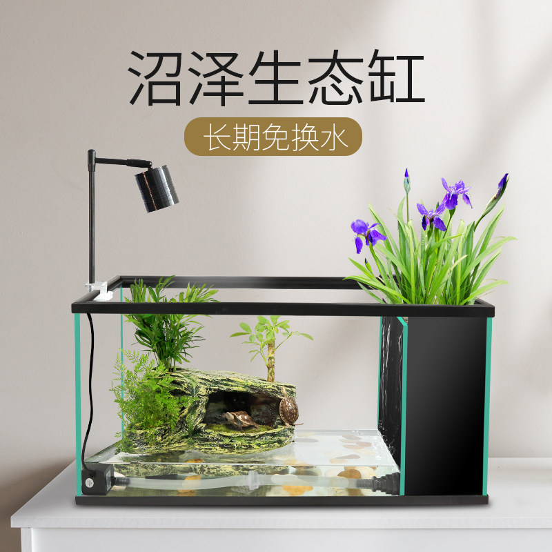 沼泽鱼缸水族箱生态居家客厅金鱼缸玻璃小型懒人免换水家用乌龟缸