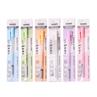Jelly Color Fast Dry Cute Glue Stick Pen Shape Solid Color G