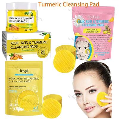 40/50pcs Turmeric Kojic Acid Cleansing Pads Exfoliating