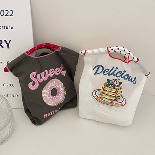 自制mini款 刺绣环保布袋女ball＆chain迷你尼龙购物袋手提小包