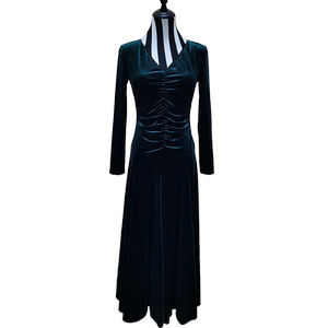 拂琳花影摩登舞裙进口韩国绒国标舞高档丝绒连衣裙交谊舞大摆裙女