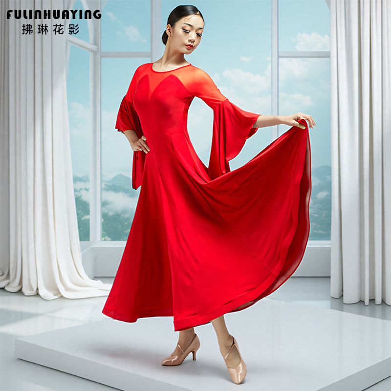 拂琳花影摩登舞連衣裙一件代發