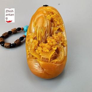 玉石原石黄龙玉彷寿山石雕田黄石手把件时来运转奇石观赏石