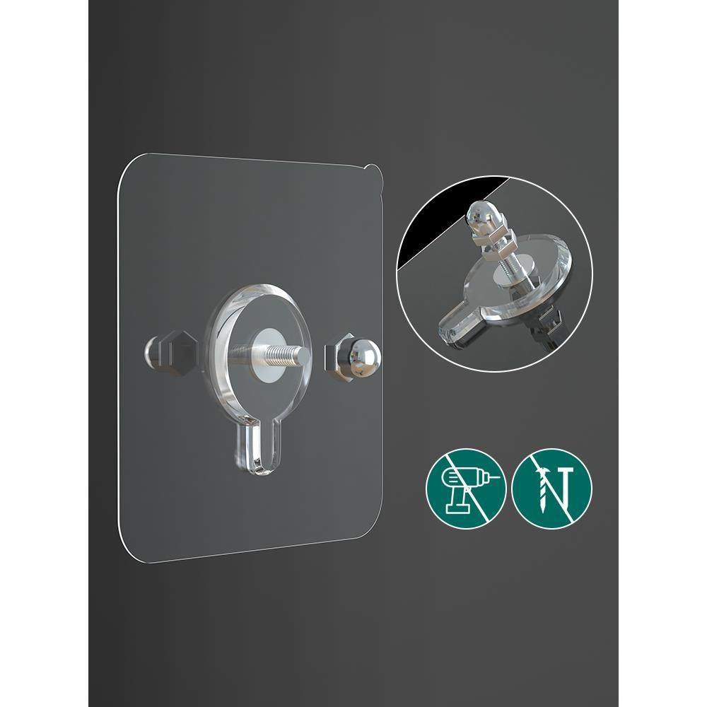 免钉贴卫浴置物架强力粘墙钉挂钩免打孔胶贴无痕钉自粘螺母螺丝贴