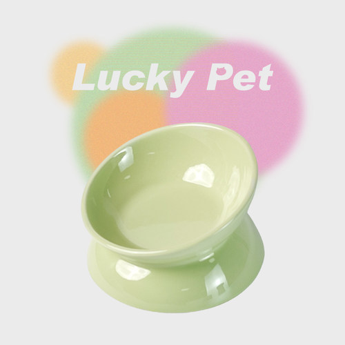 LuckyPet陶瓷宠物碗护颈斜口碗