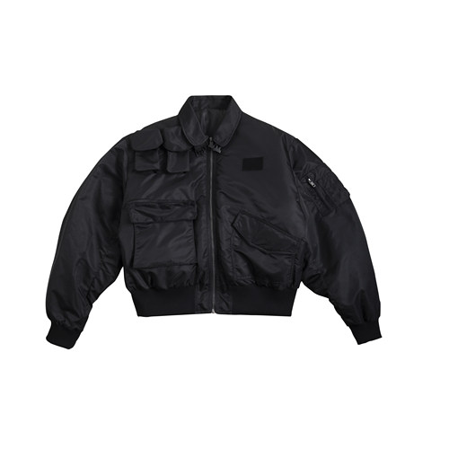 POPPROJECT战术多口袋机能尼龙廓形bomber飞行员夹克外套ma-1棉服